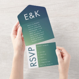 Casamento de Ombre Verde Verde com Gradiente Ultra