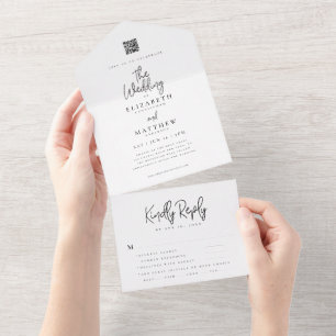 Casamento de Opção de Refeição Simples de QR Elega