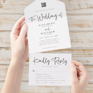 Casamento de Opção de Refeição Simples QR Chic Mod