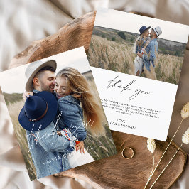 Casamento de Orçamento 2 Fotos Obrigado Cartões