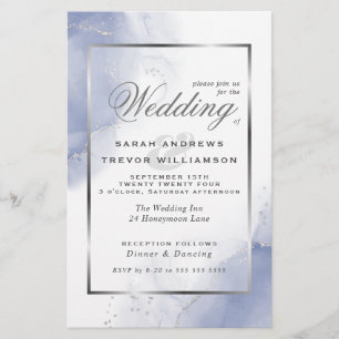 Casamento de Orçamento Cornflower Blue Silver Abs