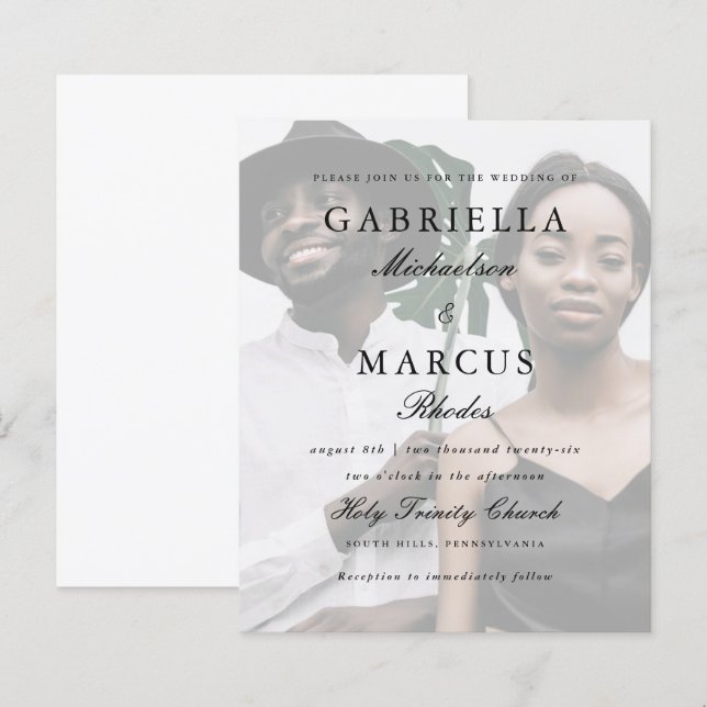 Casamento de Orçamento de Sobreposição de Tipograf (Frente/Verso)