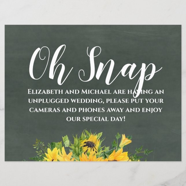 Casamento de Orçamento Desplugado Oh Snap Chalk Su (Frente)