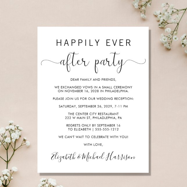 Casamento De Orçamento Feliz Para Sempre Após Conv (An affordable wedding announcement + reception invitation without compromising on quality or design)