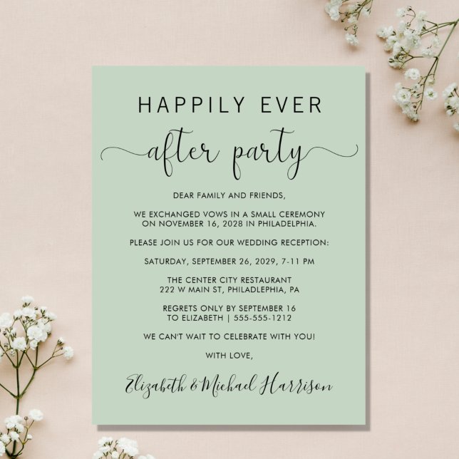 Casamento De Orçamento Feliz Para Sempre Após Sábi (An affordable wedding announcement + reception invitation without compromising on quality or design)