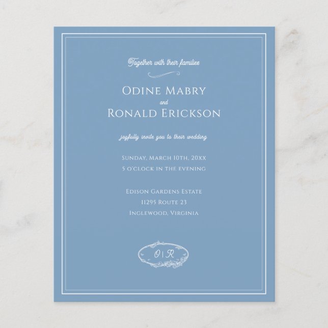 Casamento de Orçamento Mínimo para Costeira Azul-D (Frente)