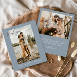 Casamento de Orçamento Obrigado Cartões com fotos<br><div class="desc">Casamento de Orçamento Obrigado Cartões que têm uma foto na frente e atrás. Os cartões de agradecimento contêm uma tipografia cursiva moderna,  escrita com letra de mão,  que é elegante,  simples e moderna para usar depois de você celebrar o dia de casamento simples e minimalista.</div>