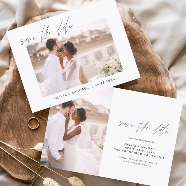 Casamento de Orçamento Salve a Data Foto Minimalis (Criador carregado)