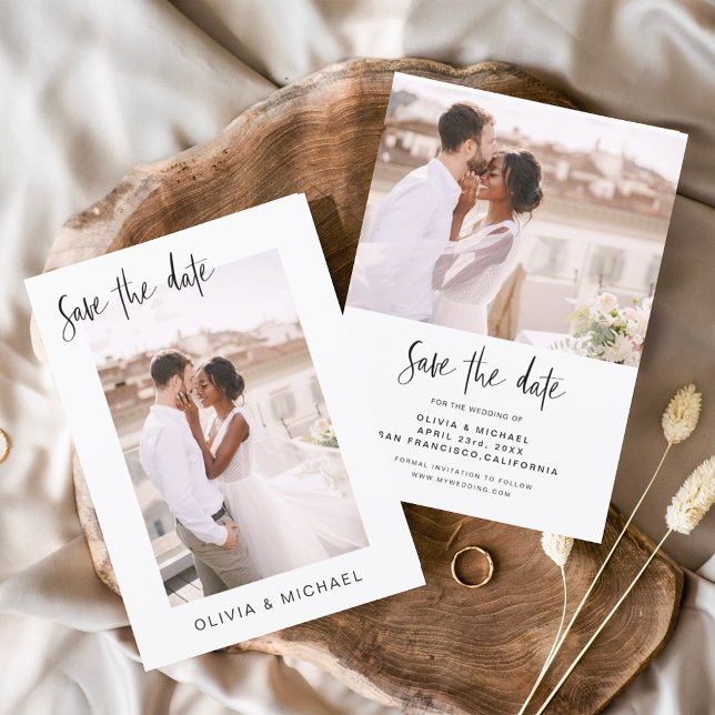 Casamento de Orçamento Salve a Data Foto Minimalis (Criador carregado)