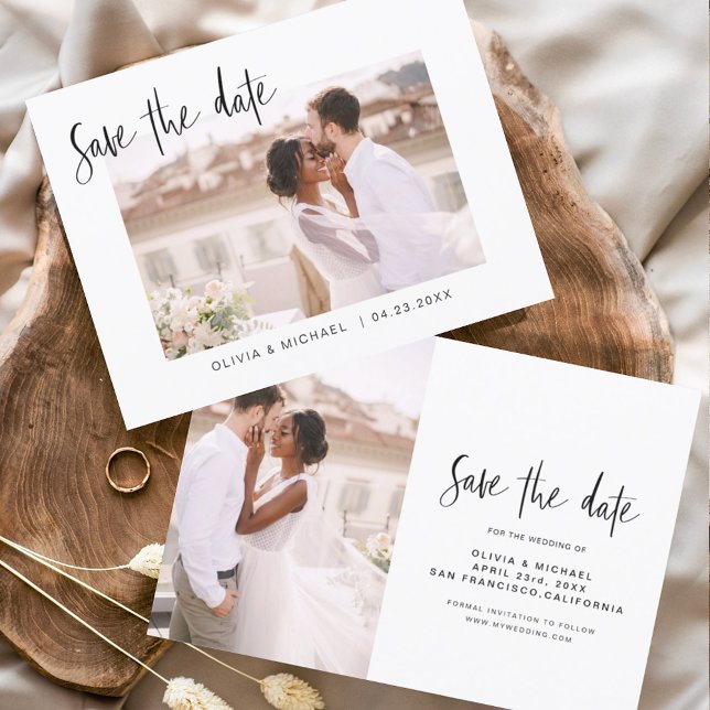 Casamento de Orçamento Salve a Data Foto Minimalis (Criador carregado)