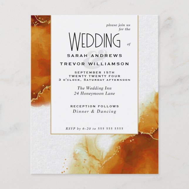 Casamento de Orçamento Toscânia Topaz Céu Abstrato (Frente)