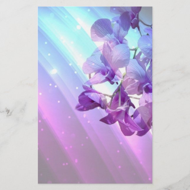 casamento de orquídeas roxas florais modernas (Frente)