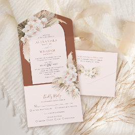 Casamento de Orquídeas Tropicais de Pampas Grass T