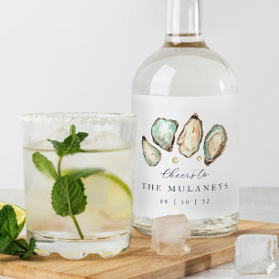 Casamento de Ostras de Aquarela Costeira