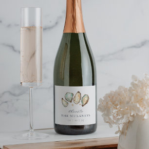 Casamento de Ostras de Aquarela Costeira