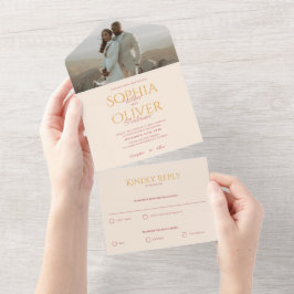 Casamento de ouro de mostarda e foto esfregada