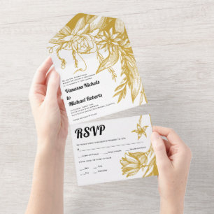 Casamento de ouro venenoso e flores de linhagem br