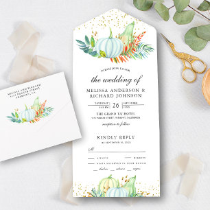 Casamento de Outono Abóboras Brancas Vegetação Rús