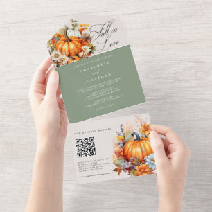 Casamento de outono de Pumpkin Floral Russo