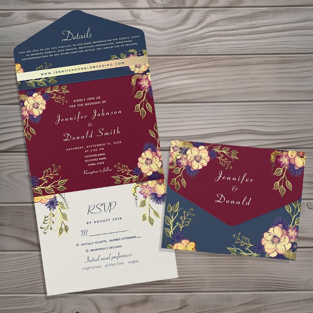 Casamento de Outono Floral Borgonha (Criador carregado)