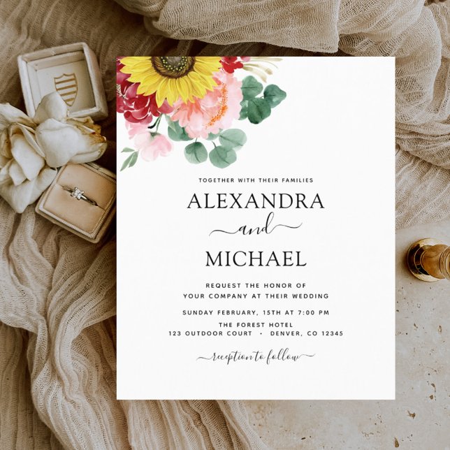 Casamento de País Sunflower Eucalyptus (Criador carregado)