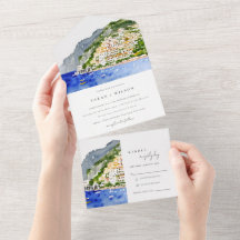 Casamento de Paisagem com Aquarela na Costa do Ama