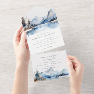 Casamento de Paisagem com Neve no Lago Mountain Wi