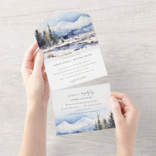 Casamento de Paisagem de Esqui da Montanha de Neve