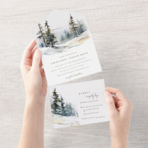 Casamento de Paisagem de Neve das Pinheiras de inv