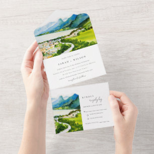 Casamento de Paisagem Rustic Countryside Lake