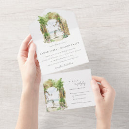Casamento de paisagens de praia com areia botânica