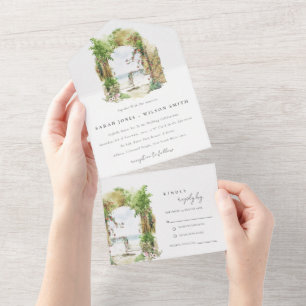 Casamento de paisagens de praia com areia botânica