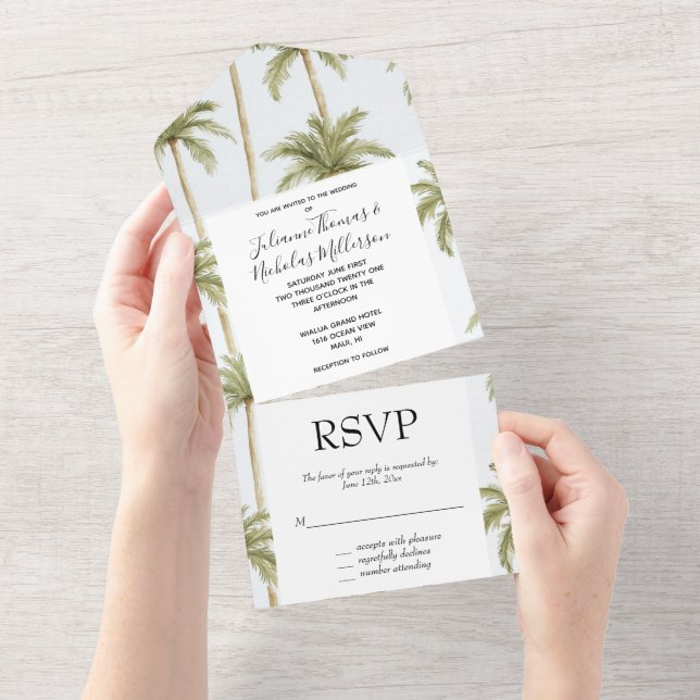 Casamento de Palmeiras da Ilha Tropical (Aba destacável)