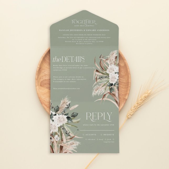 casamento de pampas eucalyptus verde-sábio (Criador carregado)