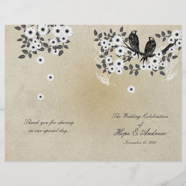 Casamento de Pássaros com Amor à Floresta Encantad (Frente)