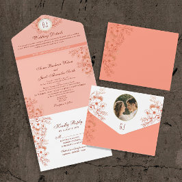 Casamento de Peach Elegant Monogramas