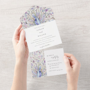 Casamento de Peacock com Aquarela Ornamentado de P