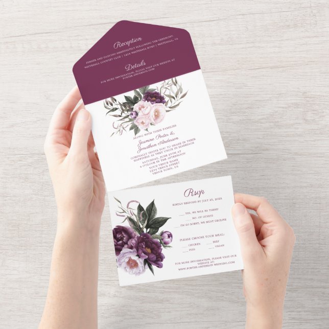 Casamento de Peões Rosa Púrpura (Aba destacável)