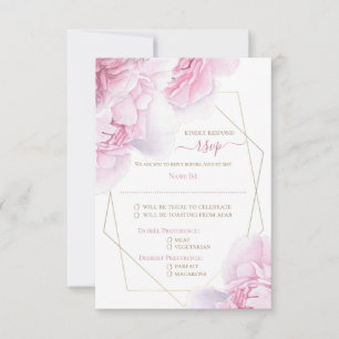 Casamento de peônias de cor floral rosa suave RSVP