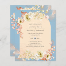 Casamento de Pêssego Azul Sublime Dusty