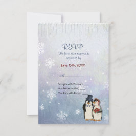 Casamento de pinguins com flocos de neve - RSVP