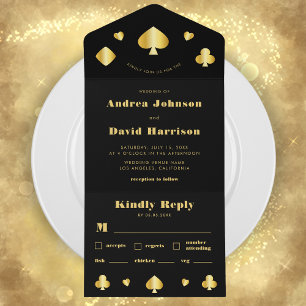 Casamento de Poker Dourado Casino em Vegas, minima