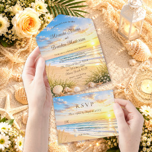 Casamento de Praia com Ondas do Oceano Azul Tropic