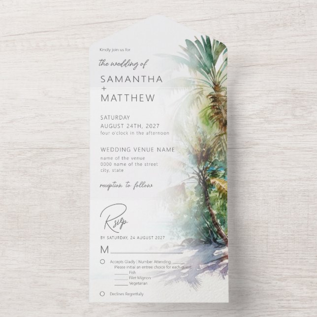 Casamento de Praia de Destino Tropical (Interno)