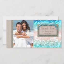 Casamento De Praia De Golfinho Obrigado Cartões de