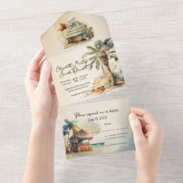 Casamento de Praia de Watercolor