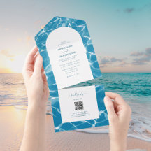 Casamento de Praia do Oceano Azul Moderno com Aqua