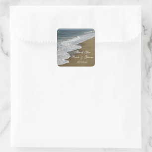 Casamento de Praia e Oceano Obrigado Etiquetas Fav