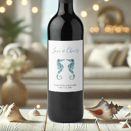 Casamento de Praia Etiquetas de Vinho Personalizad