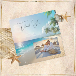 Casamento de Praia Obrigado Cartões